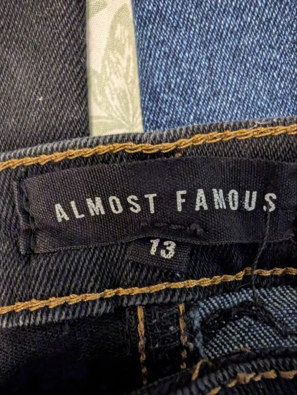 Almost Famous Black and Blue Two-Tone Skinny Jeans with Ripped Details